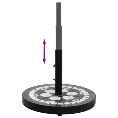 Mustavalkoinen aurinkovarjon jalka Giulien pyöreä (12 kg)