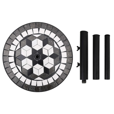 Mustavalkoinen aurinkovarjon jalka Giulien pyöreä (12 kg)