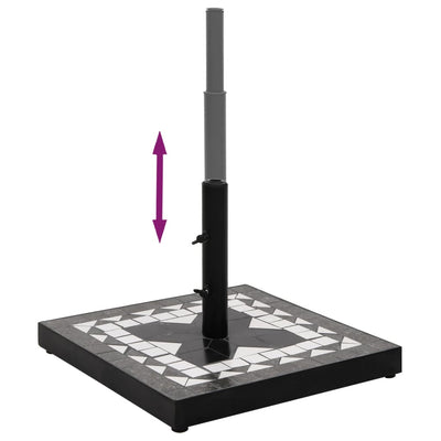 Mustavalkoinen aurinkovarjon jalka Giulien neliö (12 kg)