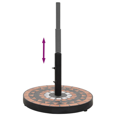 Terrakotta ja valkoinen aurinkovarjon jalka Giulien pyöreä 12 kg