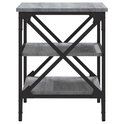 Sivupöydät 2 kpl harmaa Sonoma 40x42x50 cm tekninen puu