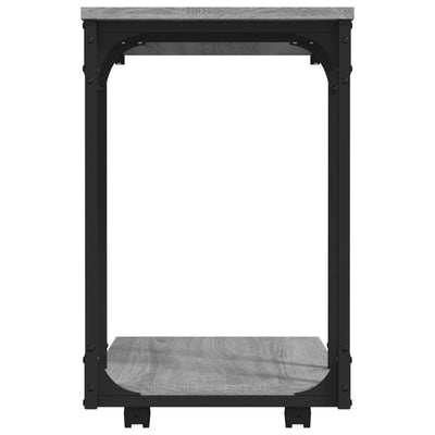 Harmaa sivupöytä pyörillä Brion 50x35x55,5cm (puinen)