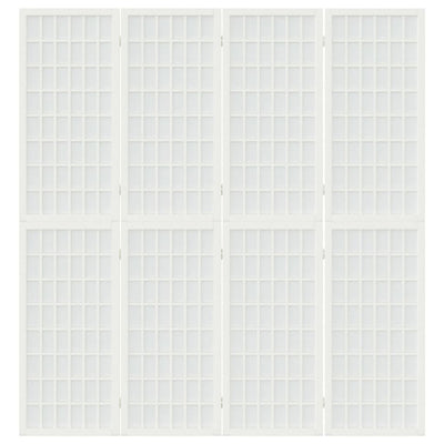 Tilanjakaja 4 paneelia japanilaistyylinen 160x170cm valkoinen