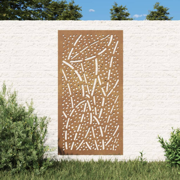 Corten teräs puutarhaseinäkoriste Heracle 105x55cm (lehtikuvio)