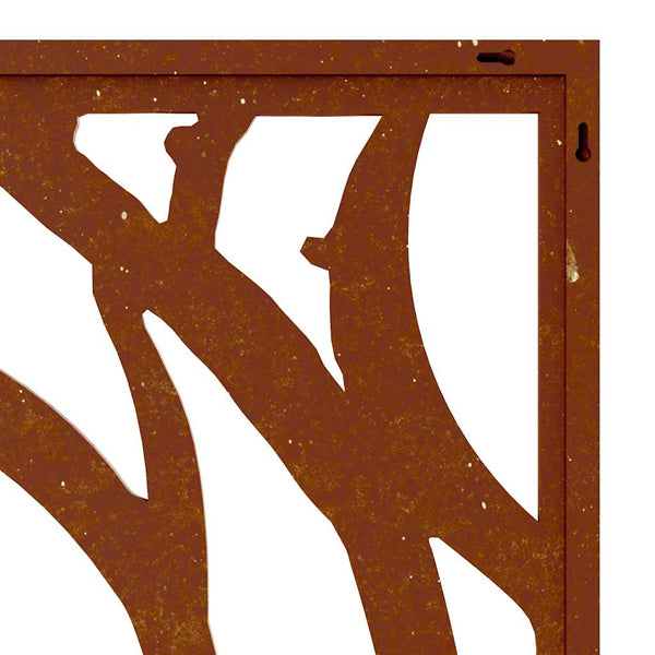 Puutarhaseinäkoriste 105x55 cm corten teräs simpukkakuvio