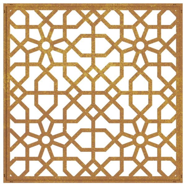Corten teräs puutarhaseinäkoriste Anghelichia 55x55cm (maurikuvio)