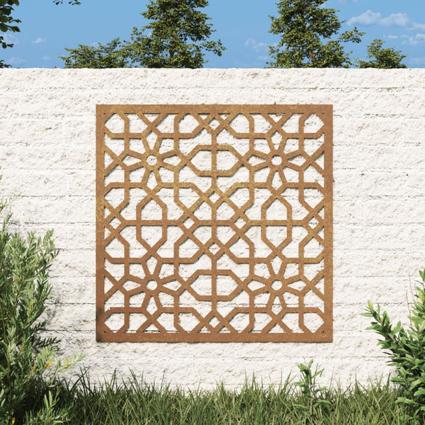 Corten teräs puutarhaseinäkoriste Anghelichia 55x55cm (maurikuvio)