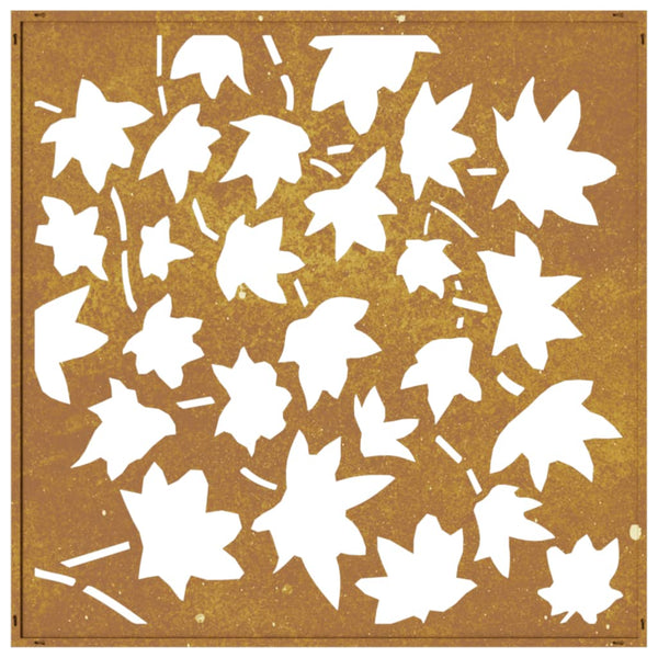 Corten teräs puutarhaseinäkoriste Eusebio 55x55cm (vaahteranlehtikuvio)