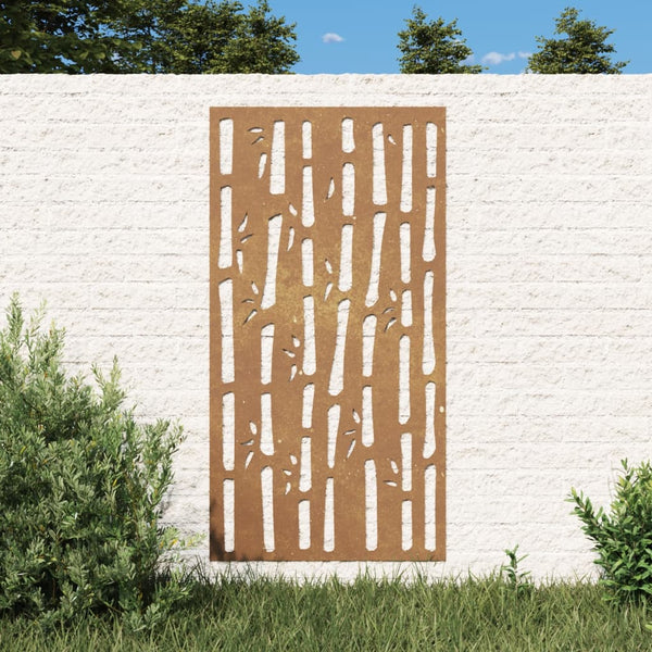Corten teräs puutarhaseinäkoriste Dusana 105x55cm (bambukuvio)