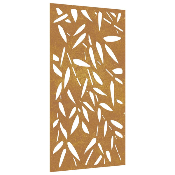 Corten teräs puutarhaseinäkoriste Erun 105x55cm (bambunlehtikuvio)