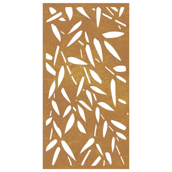 Corten teräs puutarhaseinäkoriste Erun 105x55cm (bambunlehtikuvio)