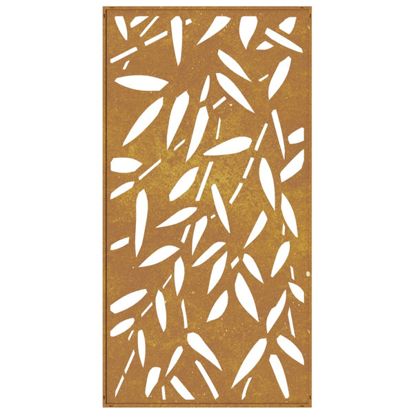 Corten teräs puutarhaseinäkoriste Erun 105x55cm (bambunlehtikuvio)