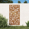 Corten teräs puutarhaseinäkoriste Erun 105x55cm (bambunlehtikuvio)