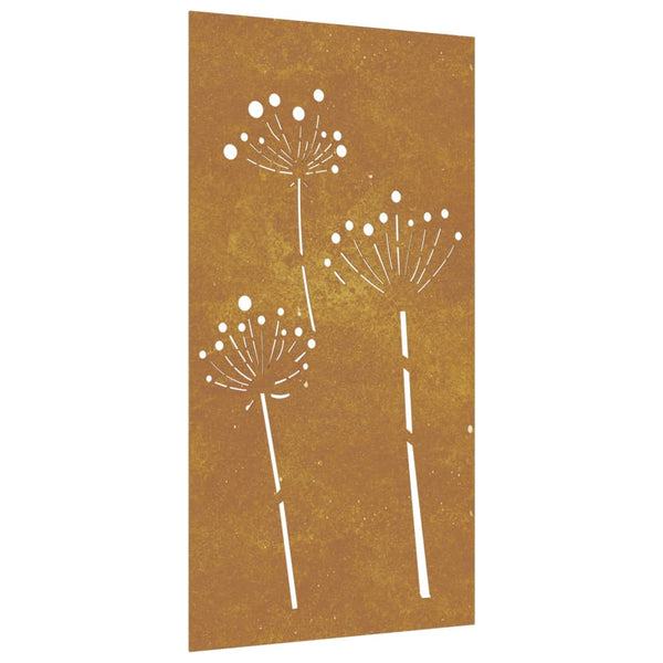 Corten teräs puutarhaseinäkoriste Gherase 105x55cm (kukkakuvio)
