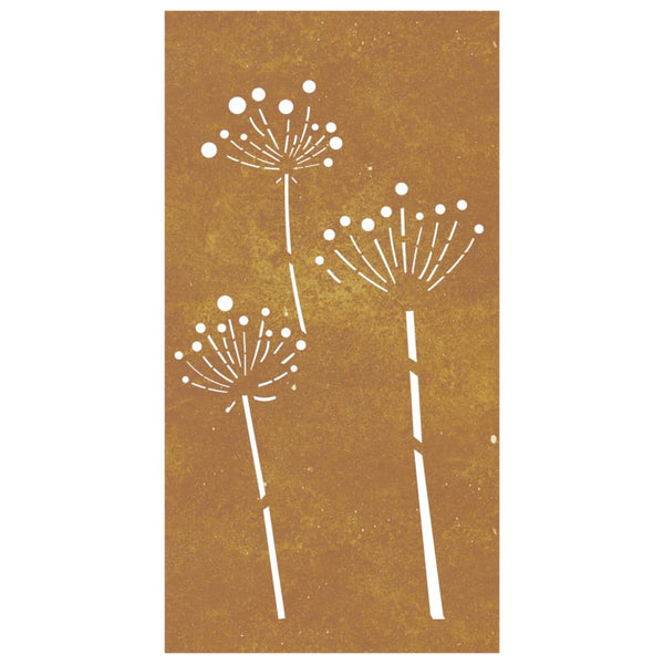 Corten teräs puutarhaseinäkoriste Gherase 105x55cm (kukkakuvio)