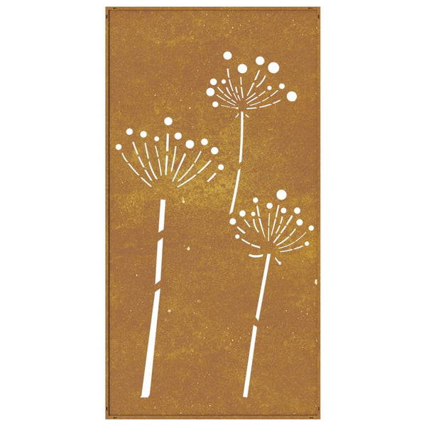 Corten teräs puutarhaseinäkoriste Gherase 105x55cm (kukkakuvio)
