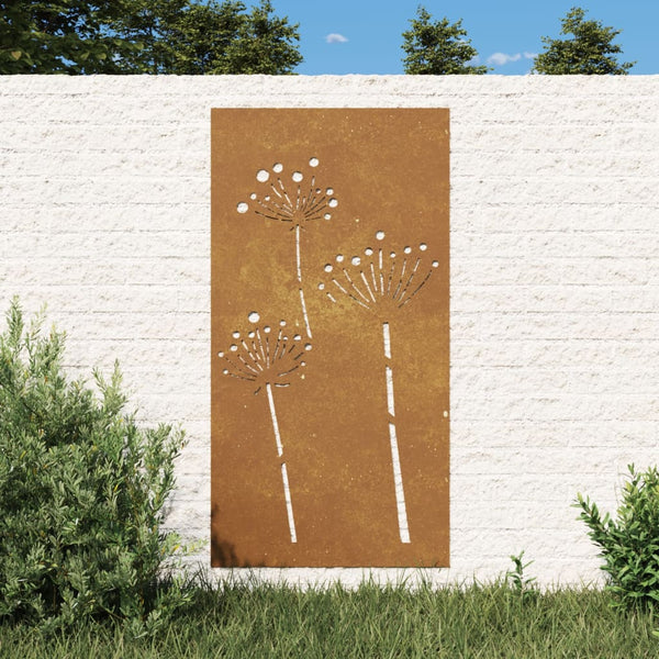 Corten teräs puutarhaseinäkoriste Gherase 105x55cm (kukkakuvio)