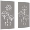 Corten teräs puutarhaseinäkoristeet Kyong 105x55cm (2 kpl kukkakuvio)