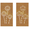 Corten teräs puutarhaseinäkoristeet Kyong 105x55cm (2 kpl kukkakuvio)