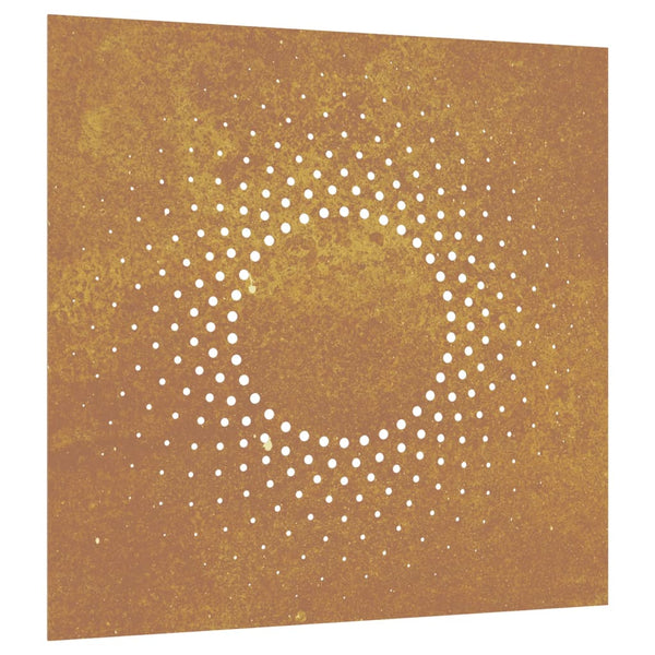 Corten teräs puutarhaseinäkoriste Urechiatu 55x55cm (aurinkokuvio)
