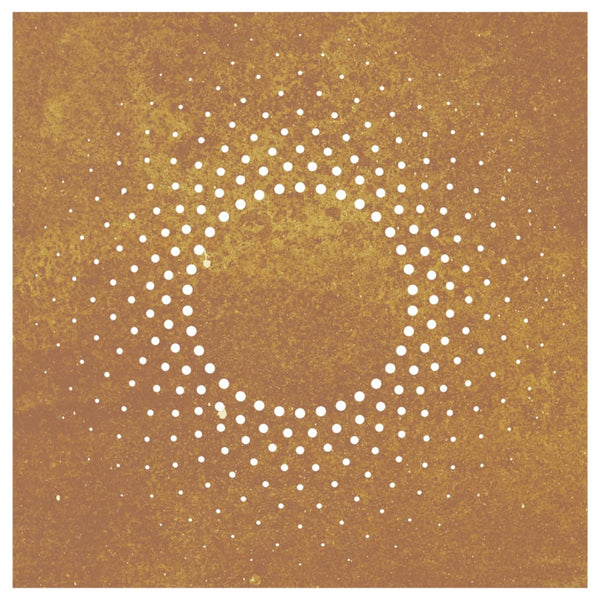 Corten teräs puutarhaseinäkoriste Urechiatu 55x55cm (aurinkokuvio)