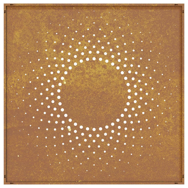 Corten teräs puutarhaseinäkoriste Urechiatu 55x55cm (aurinkokuvio)