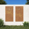 Corten teräs puutarhaseinäkoristeet Fronzina 105x55cm (2 kpl kukkakuvio)