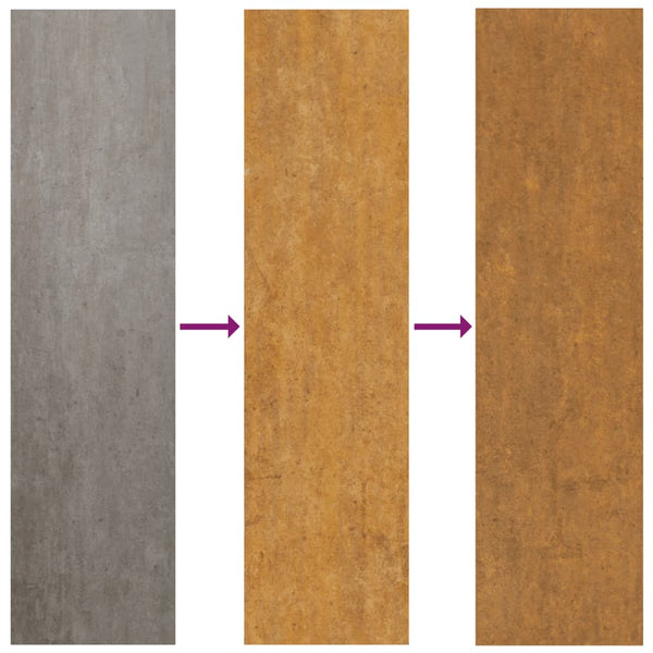Corten teräs puutarhaseinäkoriste Nunu 105x55cm (kaupunkikuvio)