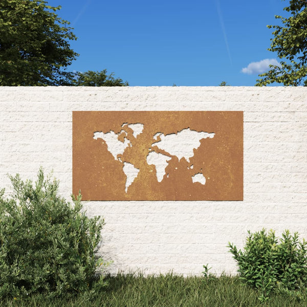 Corten teräs puutarhaseinäkoriste Kinka 105x55cm (karttakuvio)
