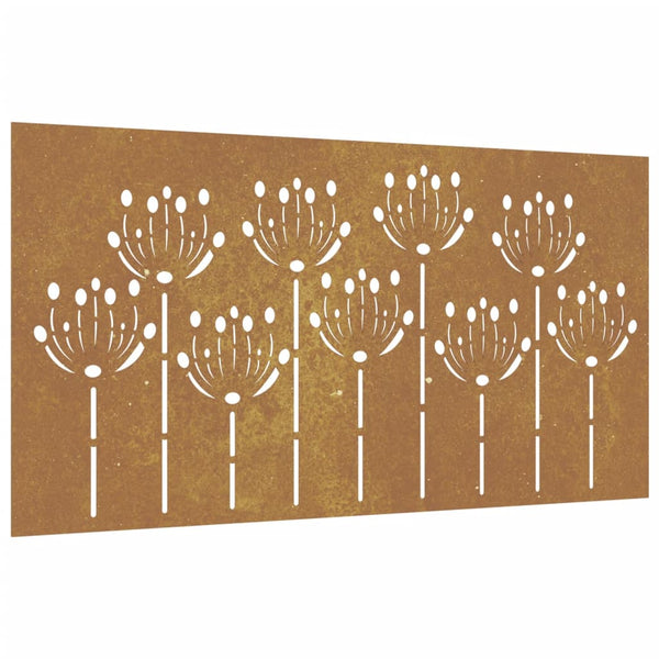 Corten teräs puutarhaseinäkoriste Teresia 105x55cm (kukkakuvio)