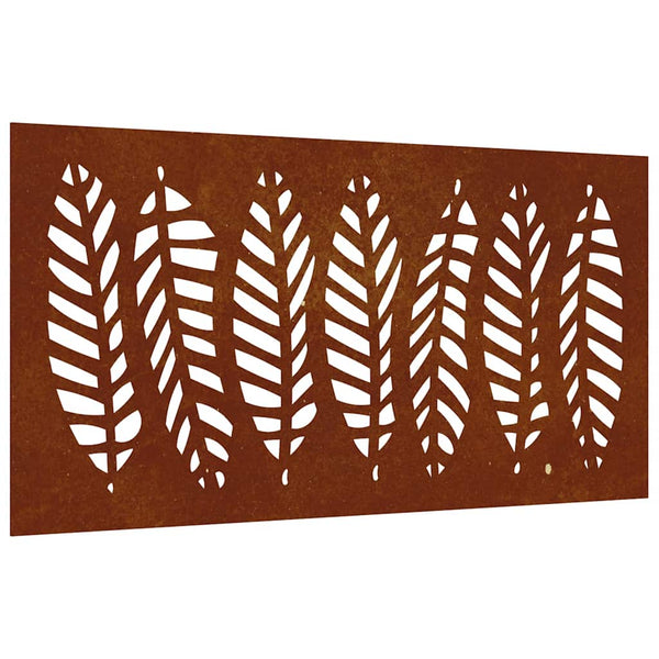 Puutarhaseinäkoriste 105x55 cm corten teräs lehtikuvio