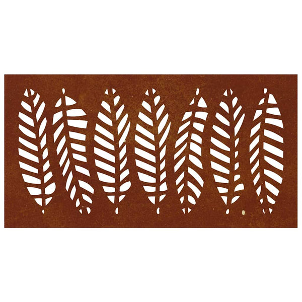 Puutarhaseinäkoriste 105x55 cm corten teräs lehtikuvio