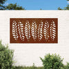 Puutarhaseinäkoriste 105x55 cm corten teräs lehtikuvio