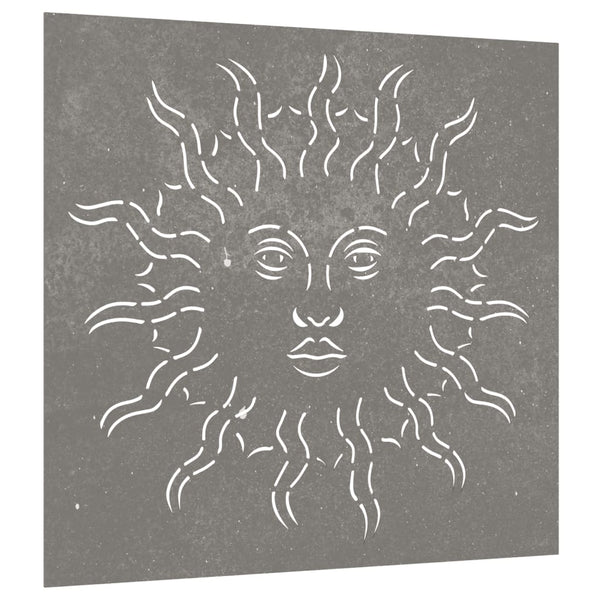 Corten teräs puutarhaseinäkoriste Rolando 55x55cm (aurinkokuvio)