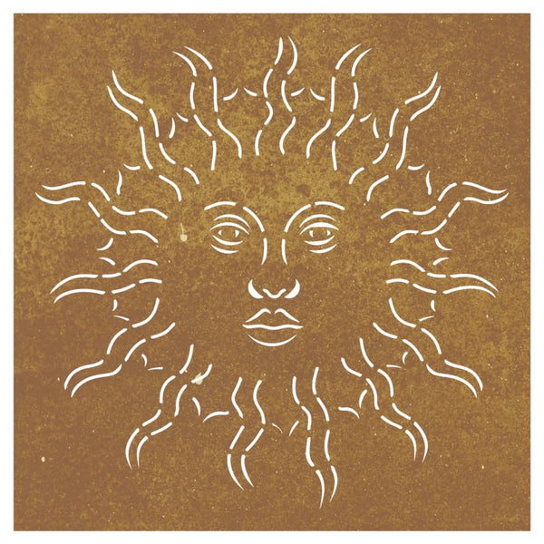 Corten teräs puutarhaseinäkoriste Rolando 55x55cm (aurinkokuvio)