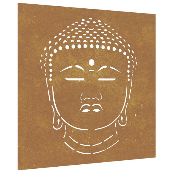 Corten teräs puutarhaseinäkoriste Oranel 55x55cm (buddhan pääkuvio)