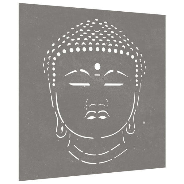 Corten teräs puutarhaseinäkoriste Oranel 55x55cm (buddhan pääkuvio)