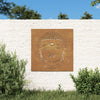 Corten teräs puutarhaseinäkoriste Oranel 55x55cm (buddhan pääkuvio)