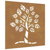 Corten teräs puutarhaseinäkoriste Stacey 55x55cm (puukuvio)