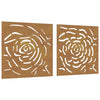 Corten teräs puutarhaseinäkoristeet Josee 105x55cm (2 kpl ruusukuvio)