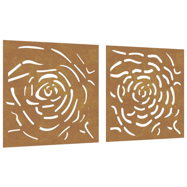 Corten teräs puutarhaseinäkoristeet Josee 105x55cm (2 kpl ruusukuvio)