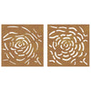 Corten teräs puutarhaseinäkoristeet Josee 105x55cm (2 kpl ruusukuvio)