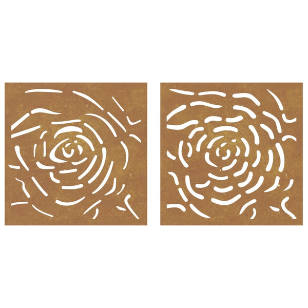 Corten teräs puutarhaseinäkoristeet Josee 105x55cm (2 kpl ruusukuvio)