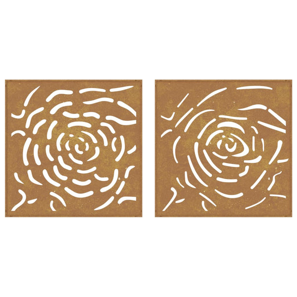 Corten teräs puutarhaseinäkoristeet Josee 105x55cm (2 kpl ruusukuvio)