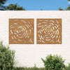 Corten teräs puutarhaseinäkoristeet Josee 105x55cm (2 kpl ruusukuvio)