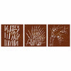 Puutarhaseinäkoristeet 3 kpl 105x55 cm corten teräs ruohokuvio
