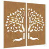 Corten teräs puutarhaseinäkoristeet Adverso 105x55cm (2 kpl puukuvio)