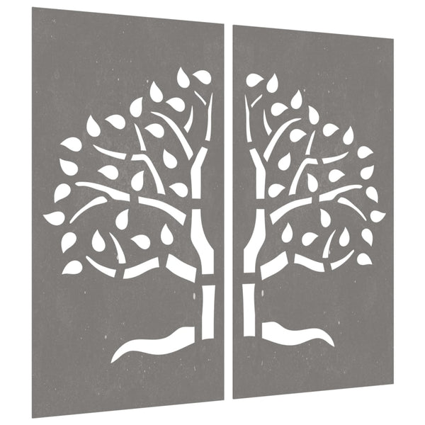Corten teräs puutarhaseinäkoristeet Adverso 105x55cm (2 kpl puukuvio)