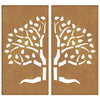 Corten teräs puutarhaseinäkoristeet Adverso 105x55cm (2 kpl puukuvio)