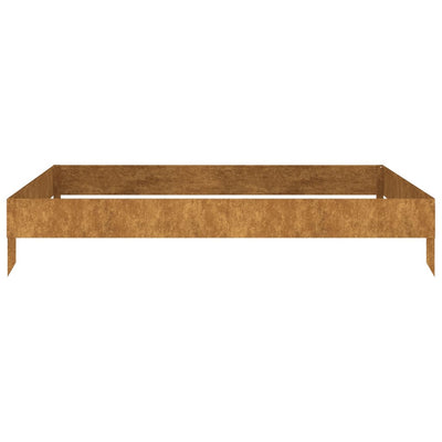 Korotettu kukkalaatikko 100x100x18,5 cm Corten teräs